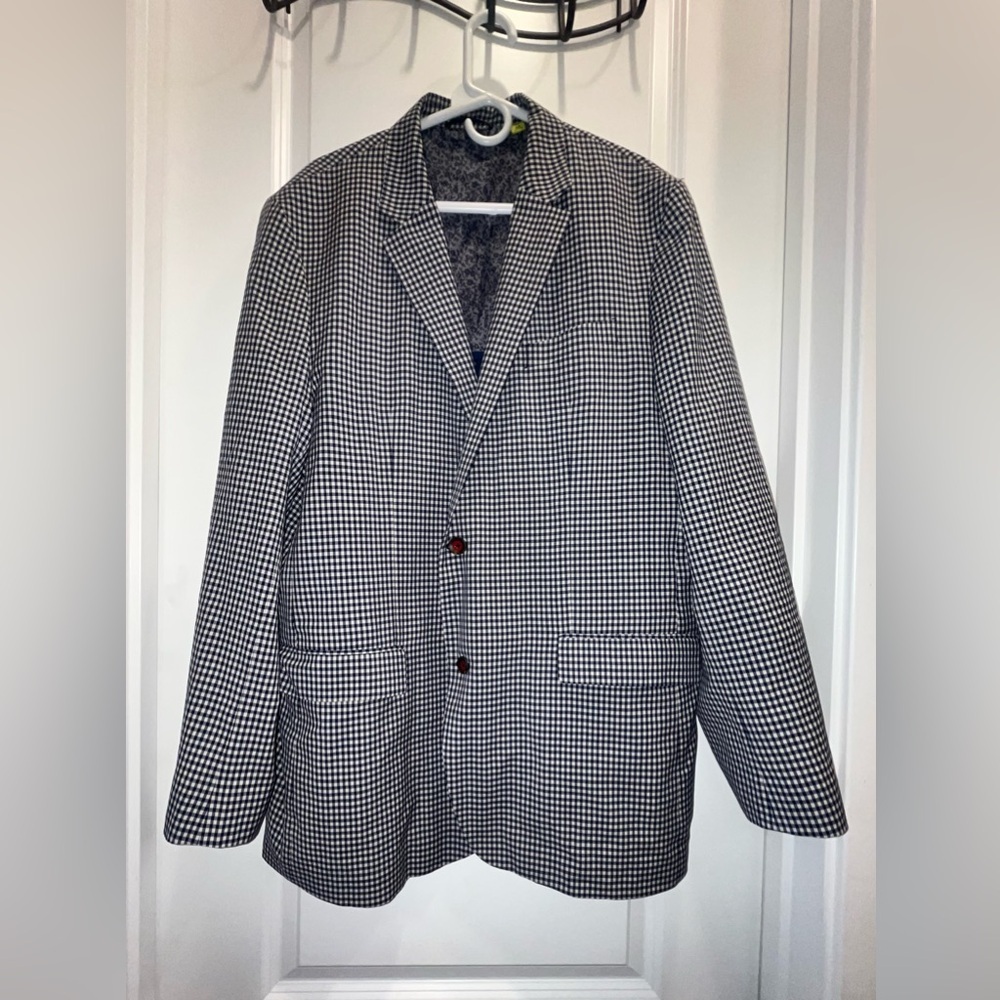 Robert Graham gingham check blue and white sport coat